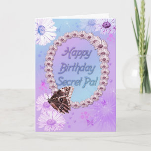 Butterflies and daisies Birthday card, secret pal Card