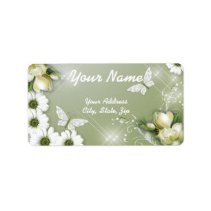 Butterflies and Daisies Label