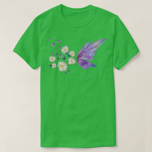 Butterflies and Daisies T-Shirt (Design Front)