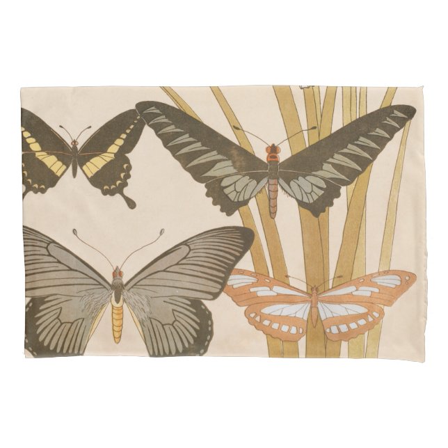 Butterflies and Dragonflies Vintage Animal Pillow Case (Front)