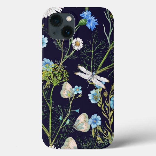 Butterflies and Dragons Flies with Flowers   Case-Mate iPhone Case (Back)