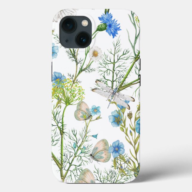 Butterflies and Dragons Flies with Flowers   Case-Mate iPhone Case (Back)