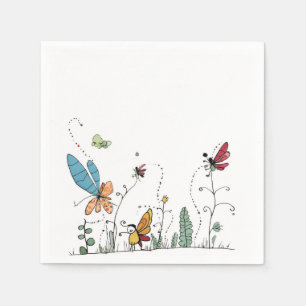 butterflies and fairies themed napkins