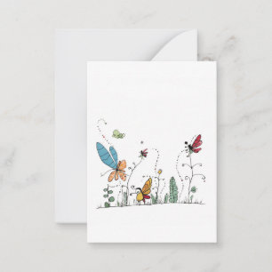 butterflies and fairies themed note card