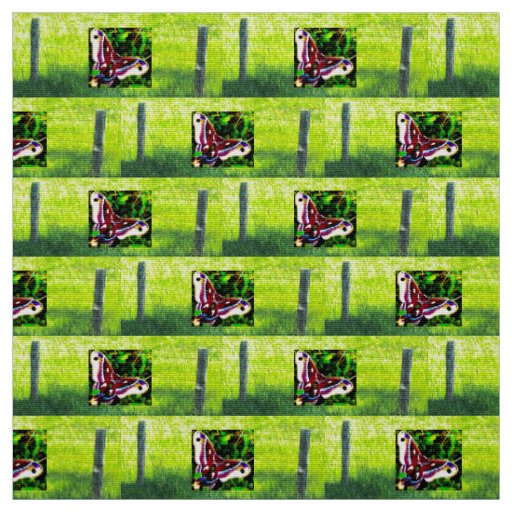 Butterflies and Fences Fabric