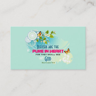 Butterflies and Flower Blossom Beatitude Quote Business Card