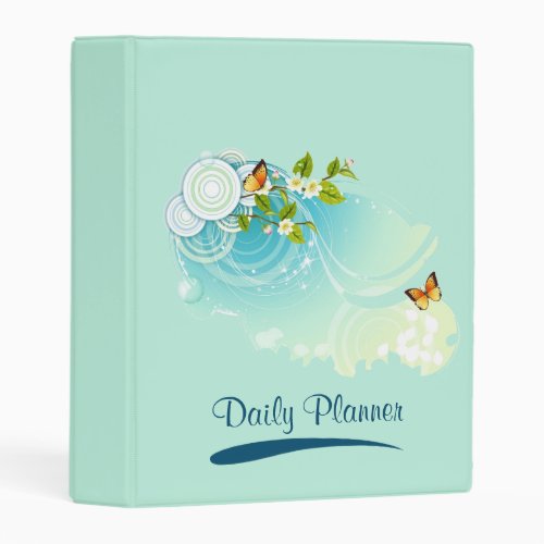 Butterflies and Flower Blossoms Daily Planner Mini Binder