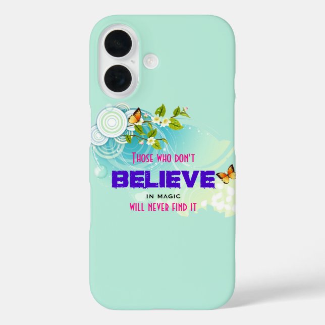 Butterflies and Flower Blossoms with Magic Quote Case-Mate iPhone Case (Back)