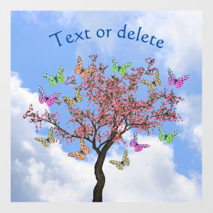 Butterflies And Flowering Tree Personalized Wall Decal