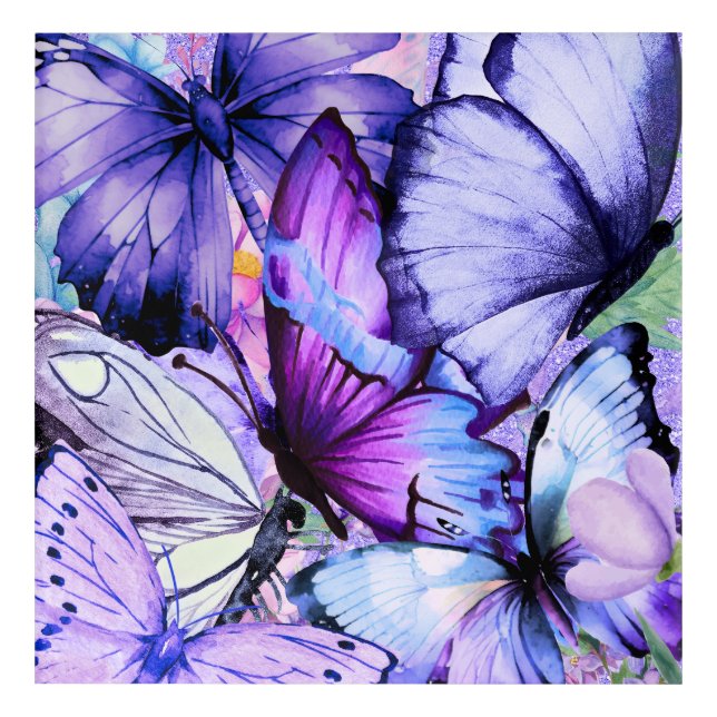 butterflies and flowers acrylic print (Front)