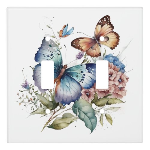 Butterflies and Flowers and Greenery  Light Switch Cover