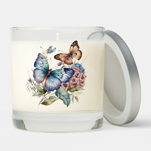 Butterflies and Flowers and Greenery  Scented Candle