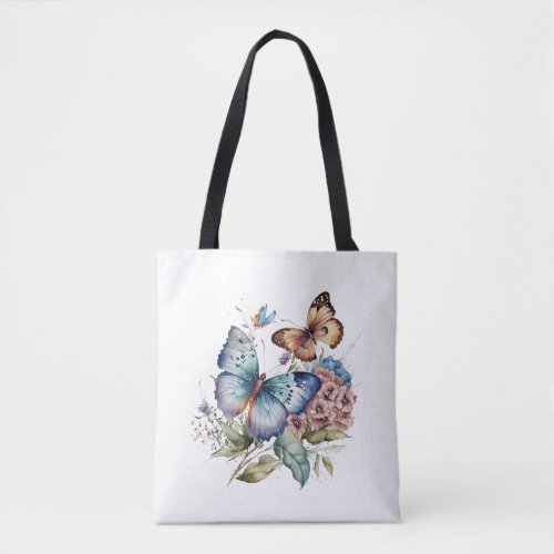 Butterflies and Flowers and Greenery  Tote Bag