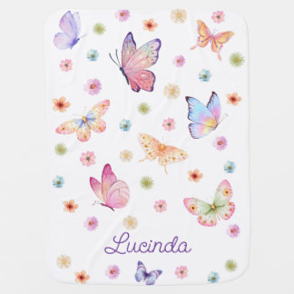 Butterflies and Flowers Baby Blanket