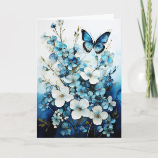 Butterflies and Flowers Blank Note Greeting Card