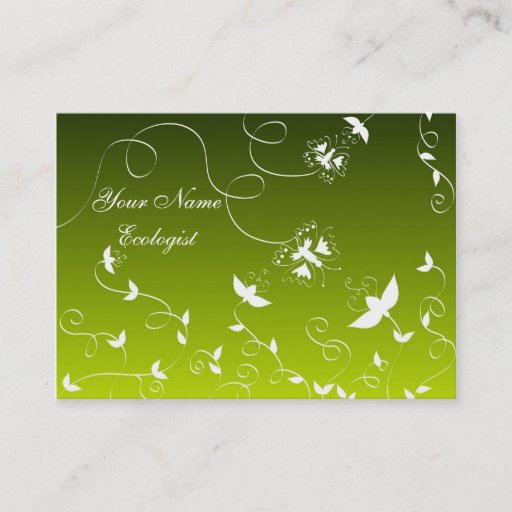 Customizable Butterflies and flowers business cards