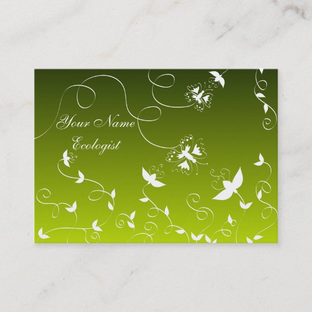 Butterflies and flowers business card (Front)