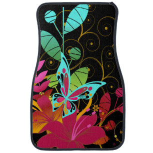 Butterflies and Flowers Car Floor Mat