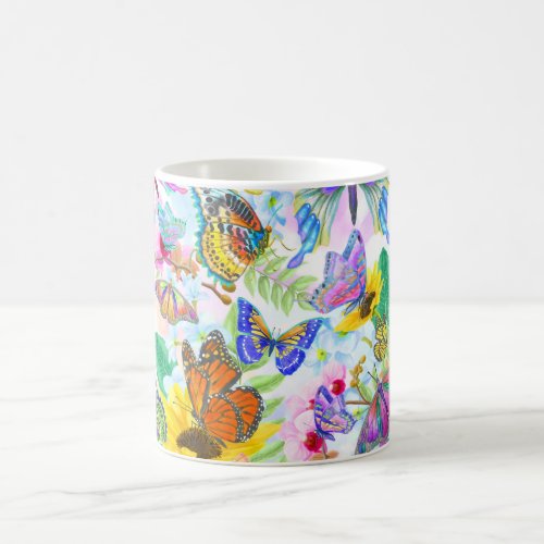 Butterflies and Flowers Coffee Mug