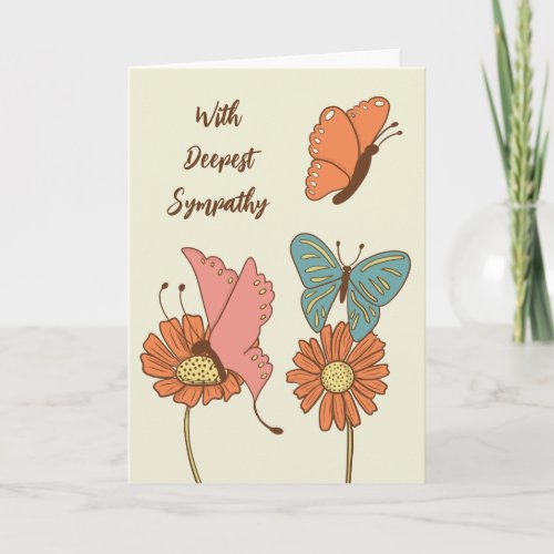 Butterflies and Flowers Cottagecore Sympathy Card