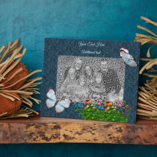 Butterflies And Flowers Create Your Own Photo  Plaque