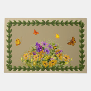 Butterflies and Flowers Doormat