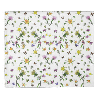 Butterflies and Flowers Duvet Cover