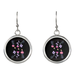 butterflies and flowers earrings