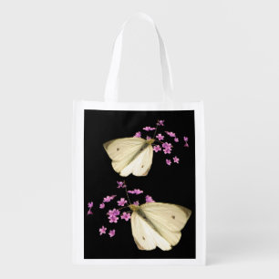 Butterflies and Flowers Grocery Bag