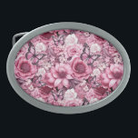 Butterflies and Flowers in varying shades of pink  Belt Buckle<br><div class="desc">This design features a repeating pattern of butterflies and flowers in varying shades,  tints,  and tones of a specific pink colour. The modern trend for years to come for a bathroom or bedding collection decor or for wedding stationery or party gifts cards</div>
