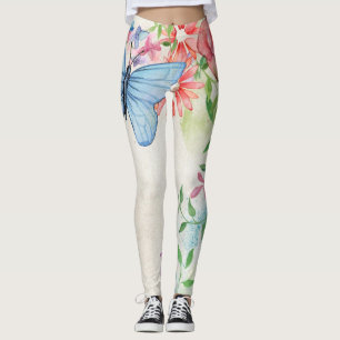 Butterflies and flowers leggings