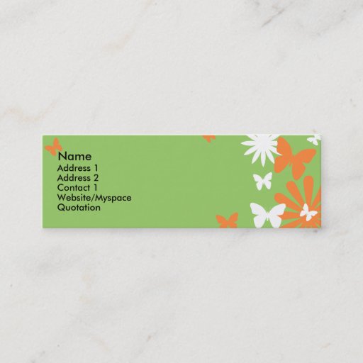 Customizable Butterflies and Flowers Business Cards