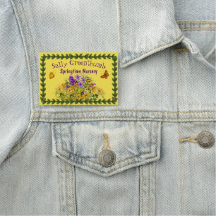Butterflies and Flowers Name Tag