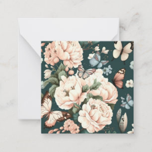 Butterflies and flowers  note card