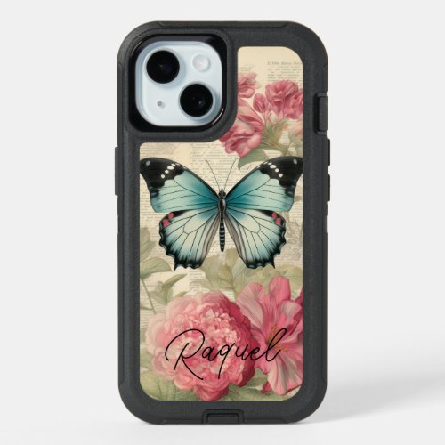 Butterflies and Flowers iPhone 15 Case