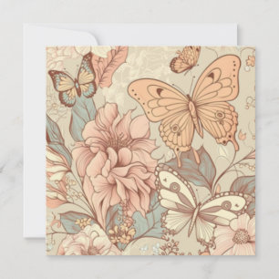 Butterflies and flowers pastel