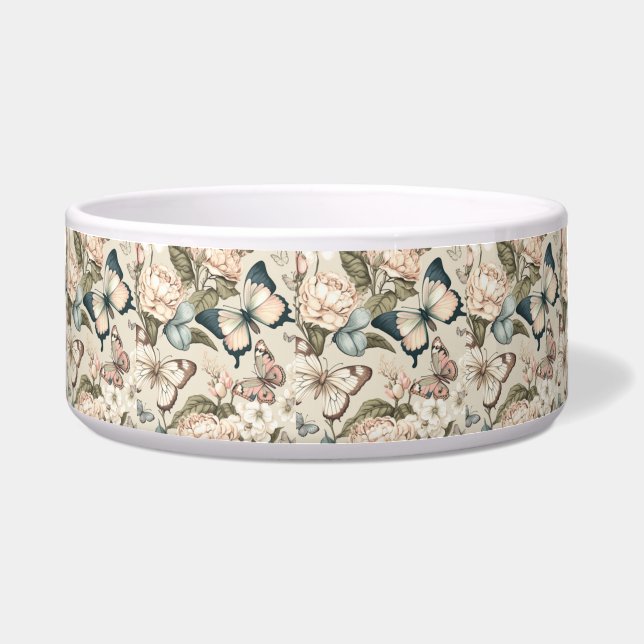Butterflies and flowers pastel  bowl (Front)
