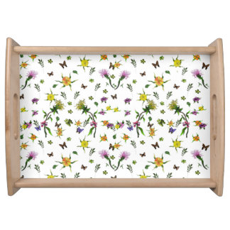 Butterflies and Flowers serving tray