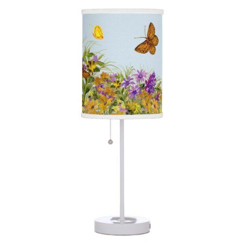 Butterflies and Flowers Table Lamp