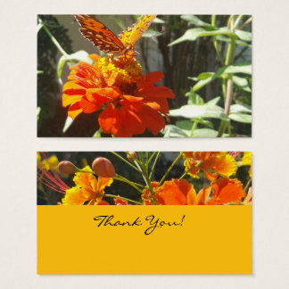 Butterflies and flowers thank you card
