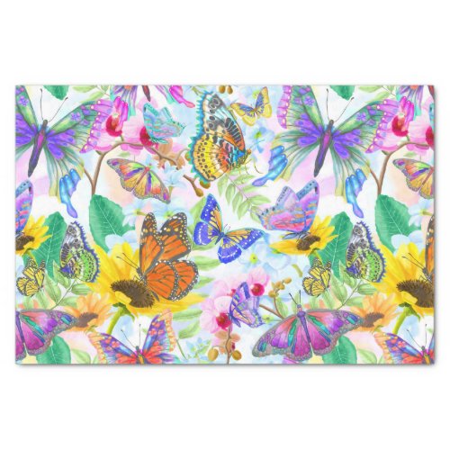 Butterflies and Flowers Tissue Paper