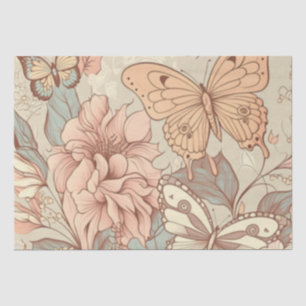 Butterflies and flowers tissue paper