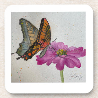Butterflies and flowers to brighten your home beverage coaster