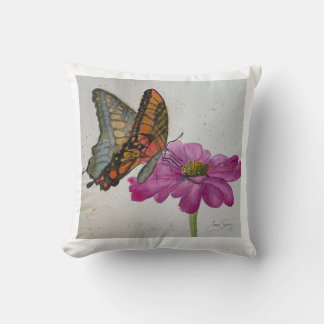 Butterflies and flowers to brighten your home throw pillow