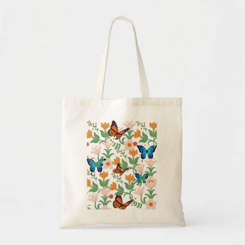 Butterflies and Flowers Tote Bag