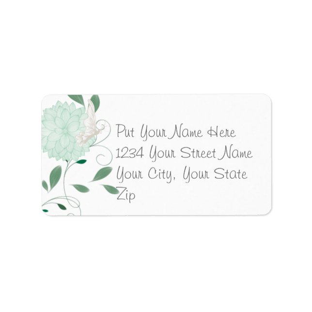 Butterflies and Green Chrysanthemums Label (Front)