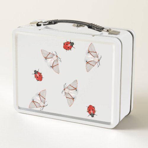 Butterflies and ladybugs metal lunch box