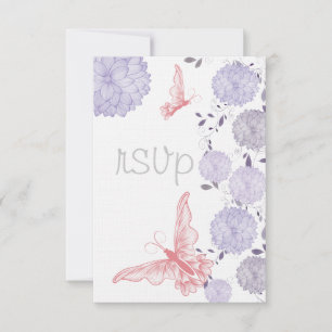 Butterflies and Lavender Chrysanthemum RSVP