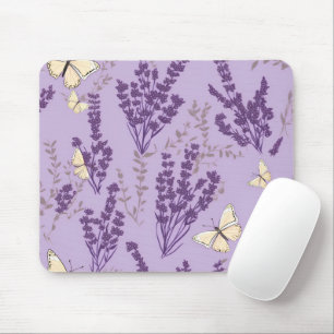 Butterflies and Lavender Flowers Mouse Pad