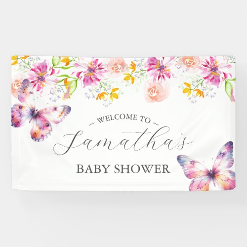 Butterflies and Lullabies Baby Shower Sign